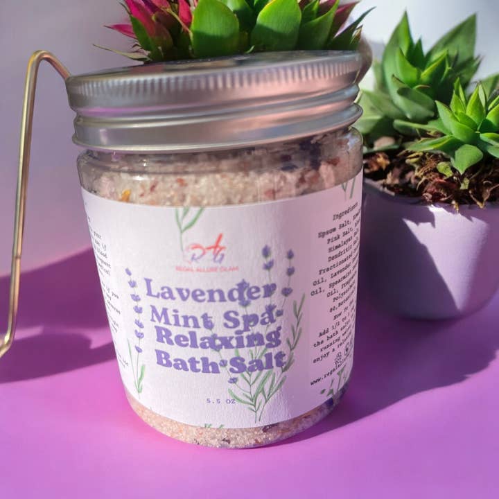 Lavender Mint Spa Relaxing Bath Salt for wholesale by Regal Allure Glam