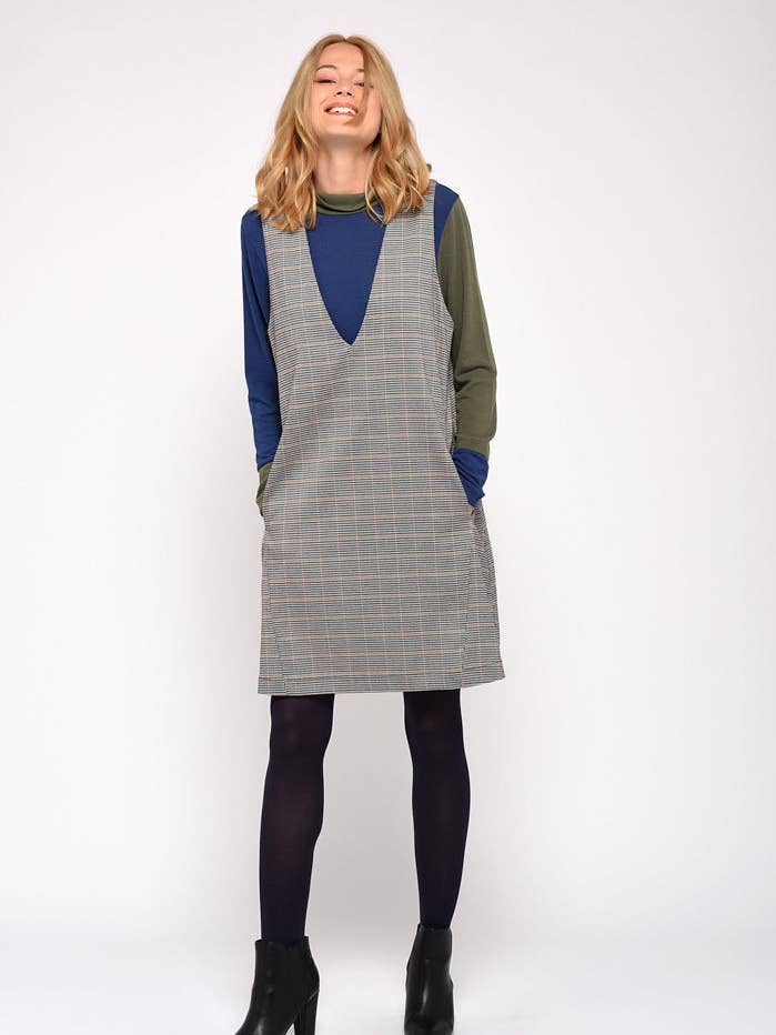 ROCCO CHECK CAMEL DRESS for wholesale by MADE IN SENS