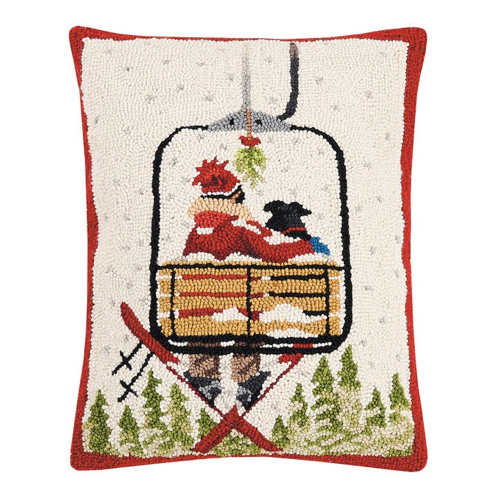 Ski Lift with Dog Hook Pillow - Mary Lake Thompson for wholesale by Peking Handicraft