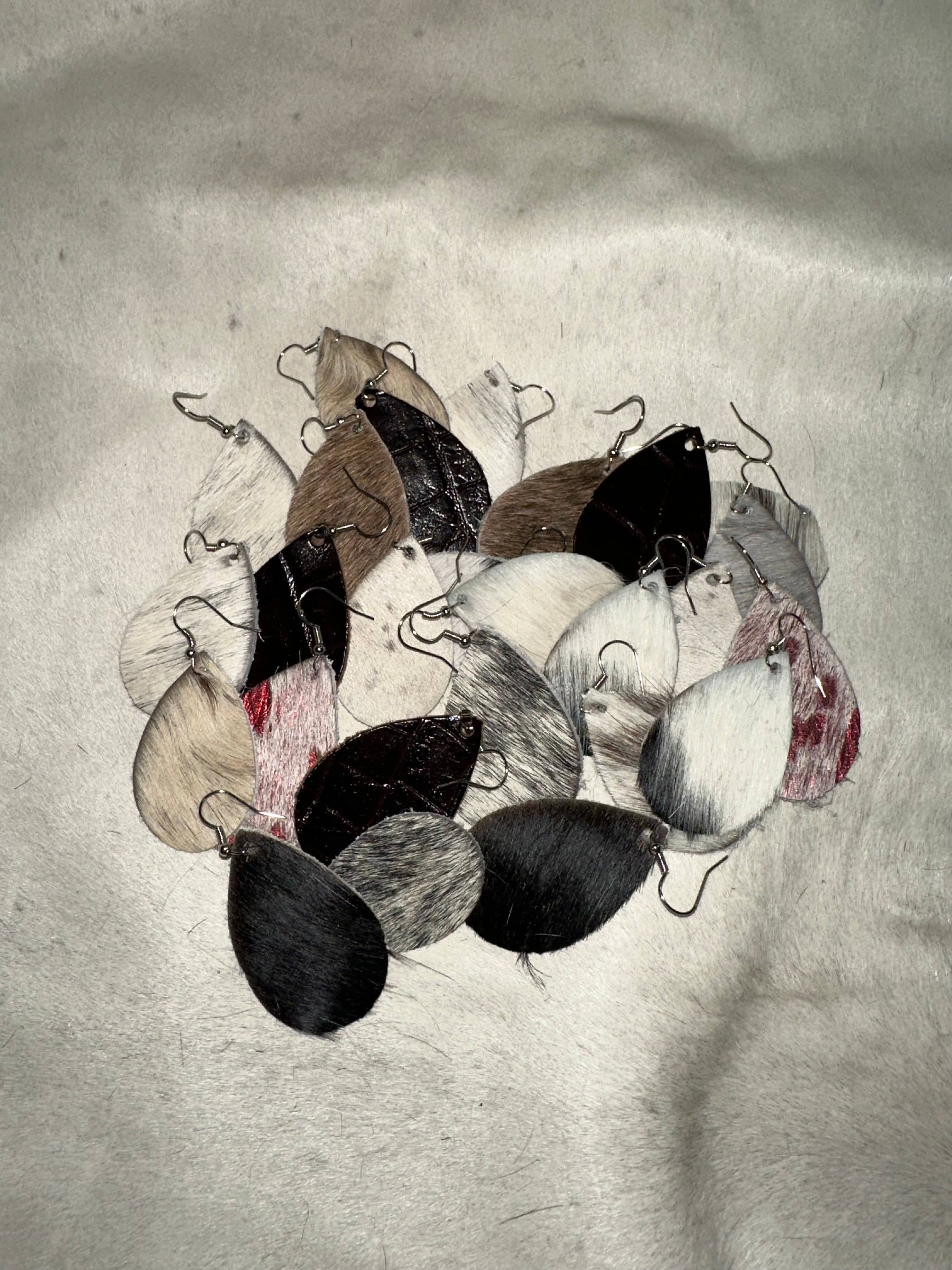 Southern Belles and Shotgun Shells – wholesale Dangle earrings – Assorted Genuine Cowhide Leather Earrings