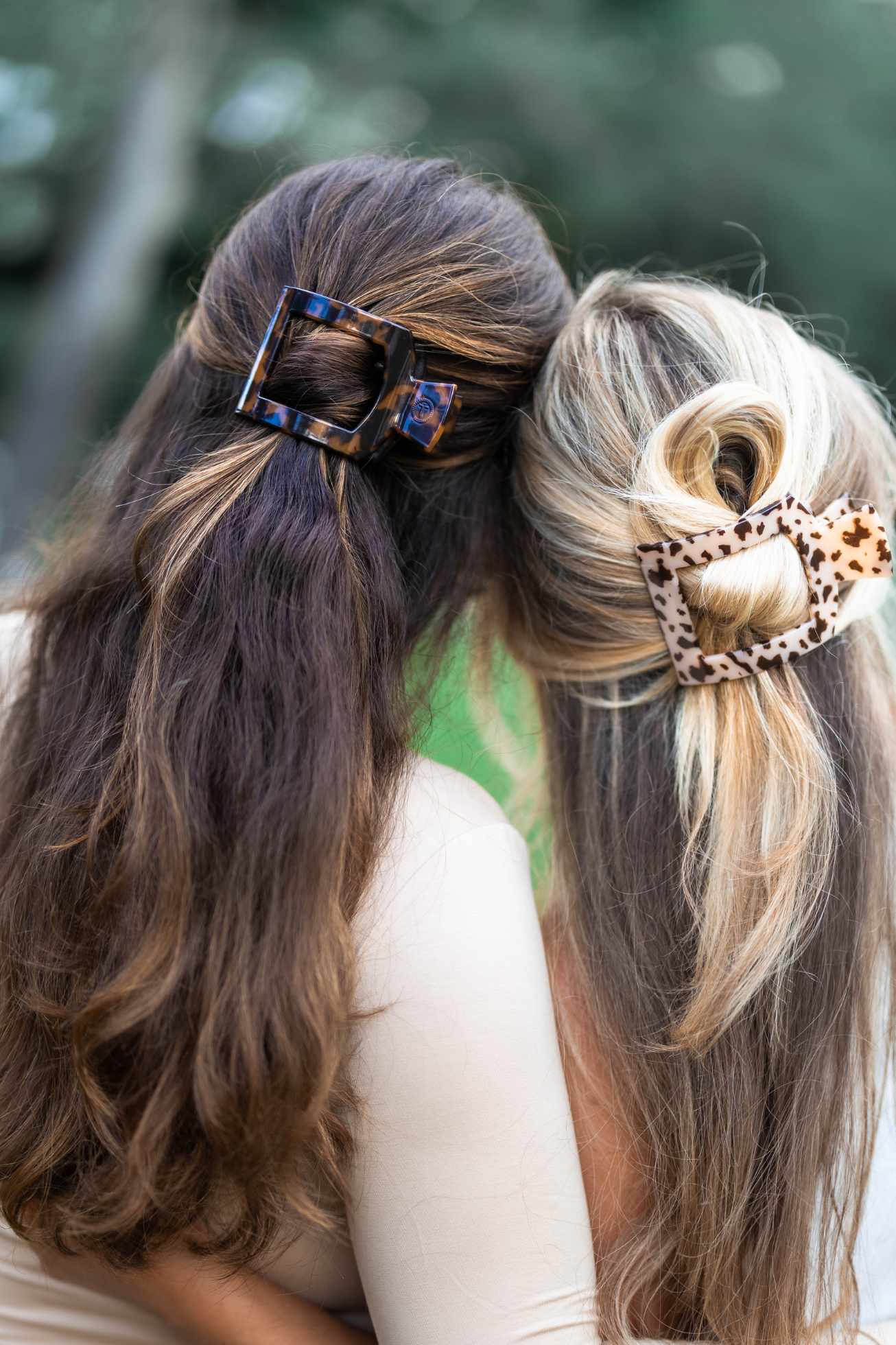 TELETIES - Wholesale Hair Clip - Women's - Square Flat Hair Clip | Med. | Tortoise3