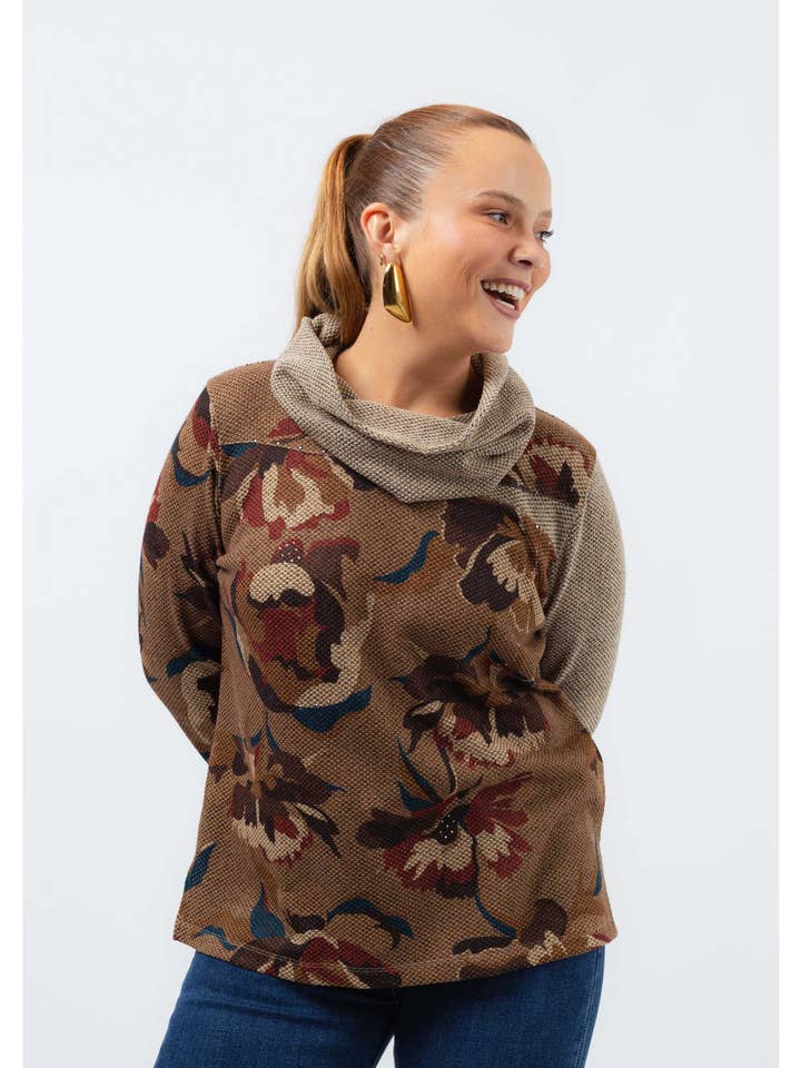 251160 - Bedrucktes Strickkleid Herbst-Winter-Kollektion Große Größen für den Großhandel von Teresa Cardoso Oliveira