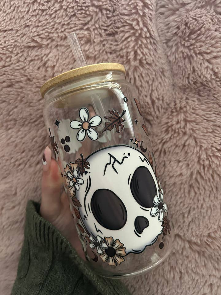Copo de caveira outonal pode por atacado de Megan Louise Creations