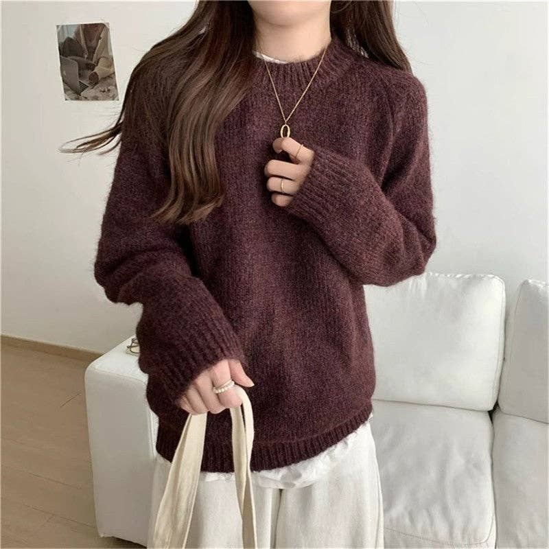 ShieldChic - Wholesale Knit Sweater - Women's - Round Neck Pullover Sweater2