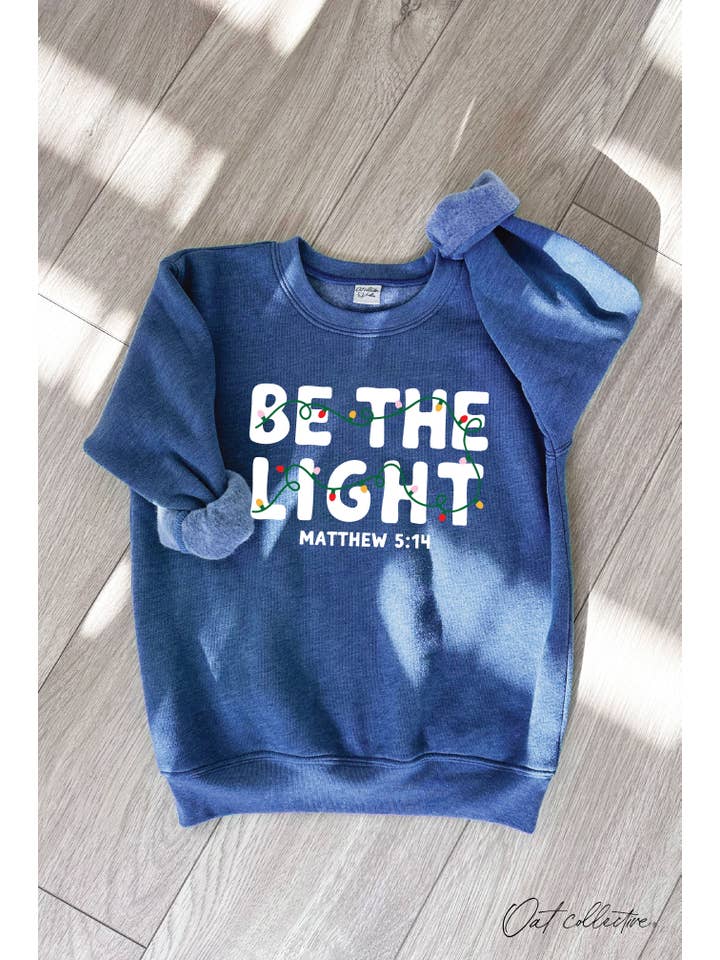 OAT COLLECTIVE - Wholesale Sweatshirt - Kids - BE THE LIGHT Unisex Youth Graphic Sweatshirt