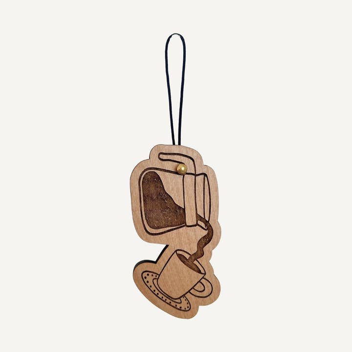 Lucca – wholesale Ornament – Pouring Coffee | Wood Ornament0