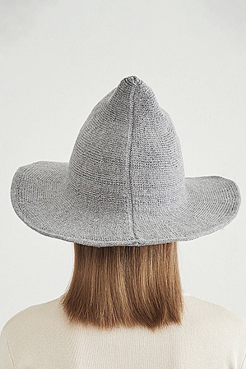 ACCITY - Wholesale Fedora - Women's - Halloween Knit Witch Hat, Wide Brim Pointed Top_CWAH06169