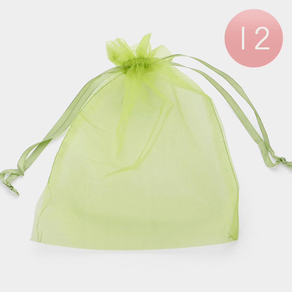Sensibling Corp. - Wholesale Gift Bag - 12PCS - 6.75 X 9.5 Ribbon Organza Gift Bags
20