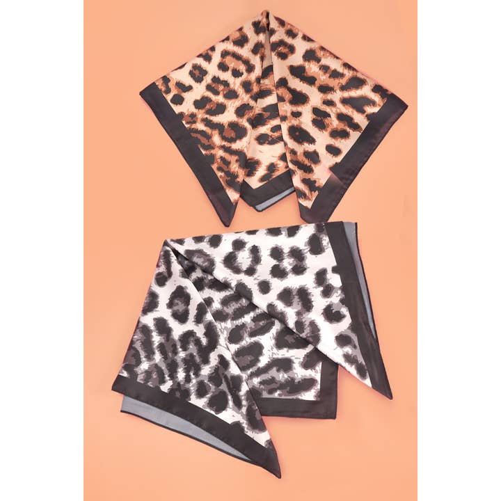 ANIMAL LEOPARD PRINT SILKY FEEL BANDANA SCARF | 40SC632 and other Purchase Wholesale leopard scarf. Free Returns & Net 60 Terms on Faire trending on Faire.