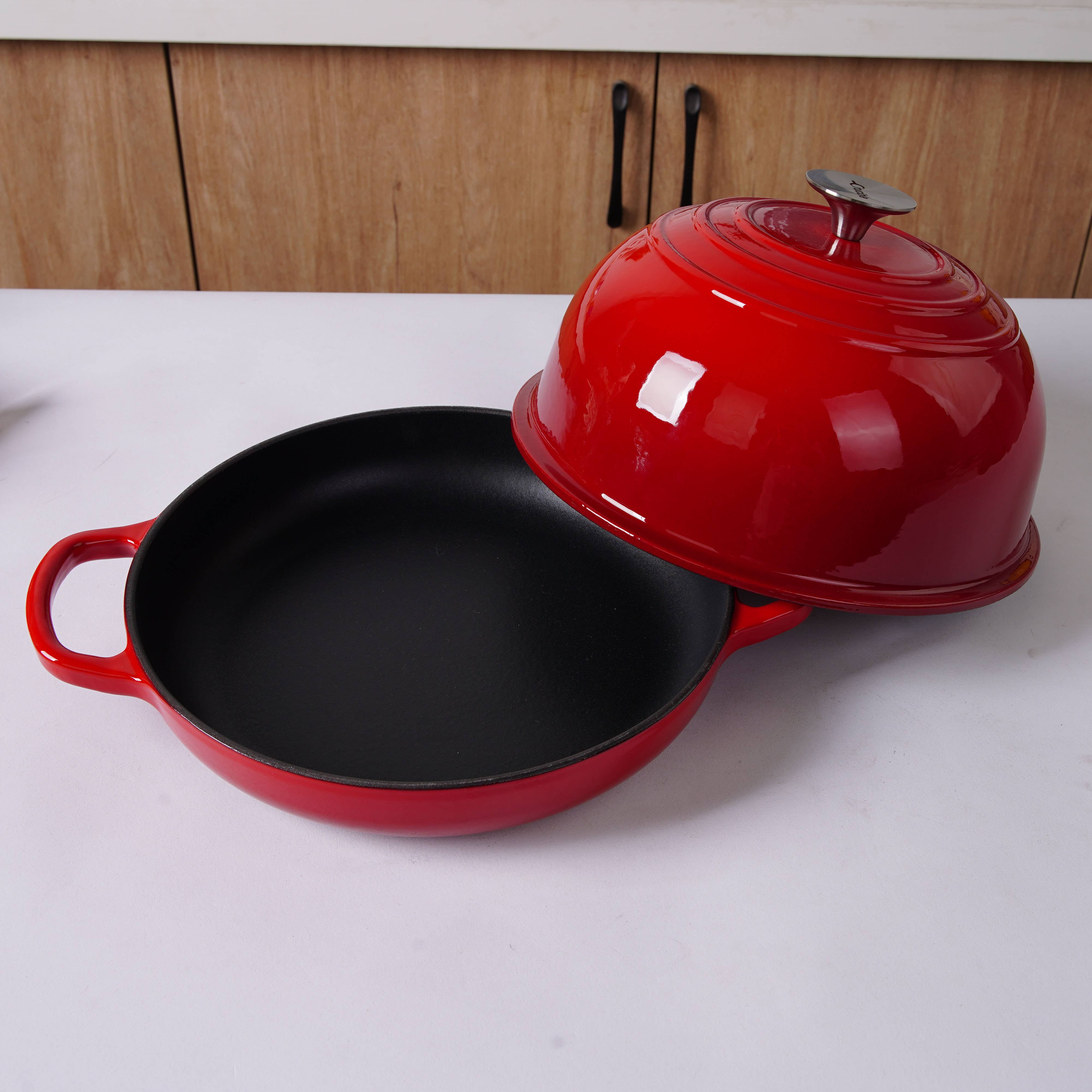 Crucible Cookware - Wholesale Bread Pan - Enameled Cast Iron Bread Pan, Artisan Bread Oven Form - Red4