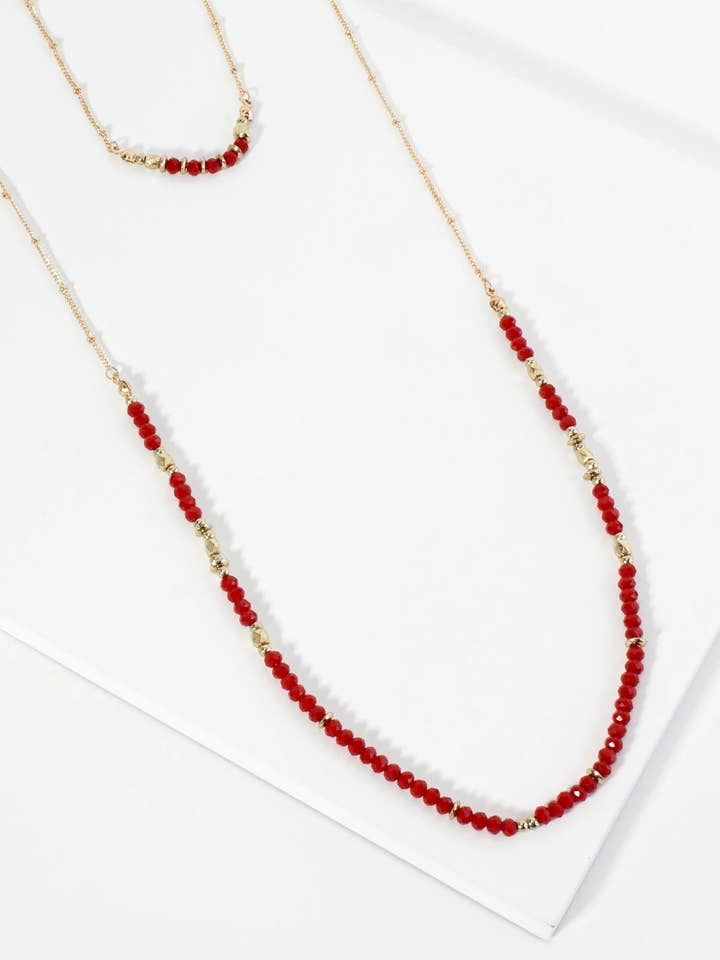Glass Beaded 16-34 Inch Long Layered Necklace for wholesale by Wild Honey