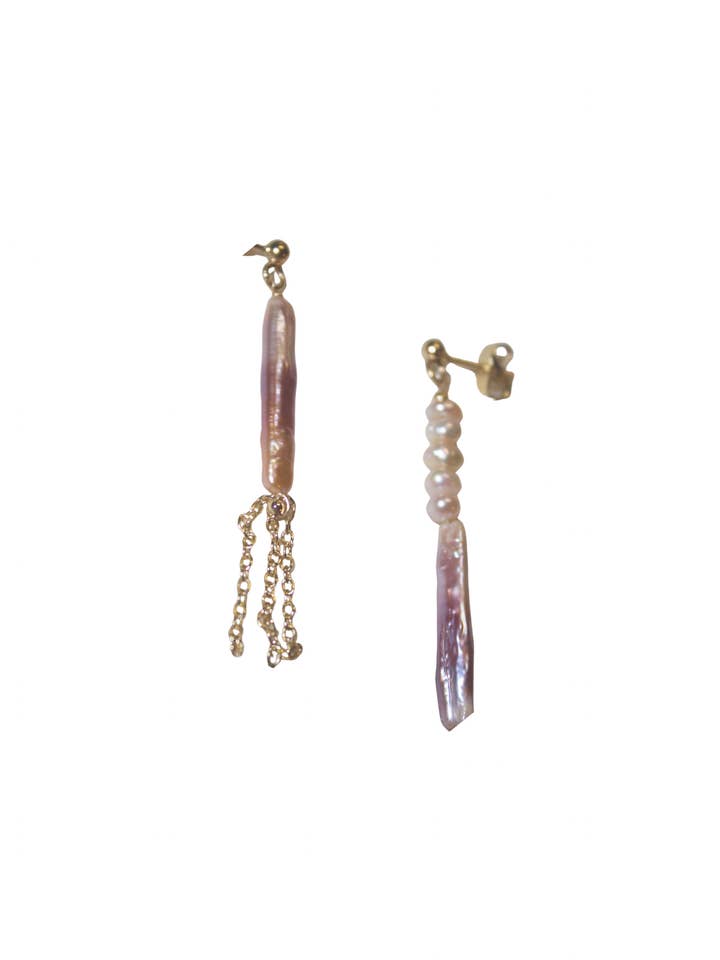 Boucles d'oreilles amour mixte pour la Saint-Valentin pour la vente par Valiente New York