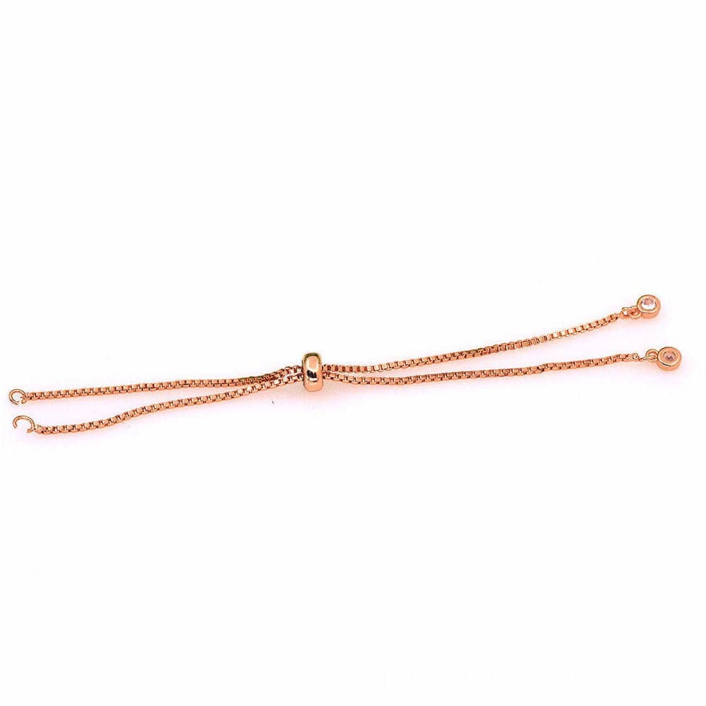 Aim Eternal - Wholesale Link & Chain Bracelet - Adjustable Gold Filled bracelet Half semi finished with rubber stopper bolo bracelets Tennis bracelet Box Chain Wholesale K-504 K-505 K-511 K-5120