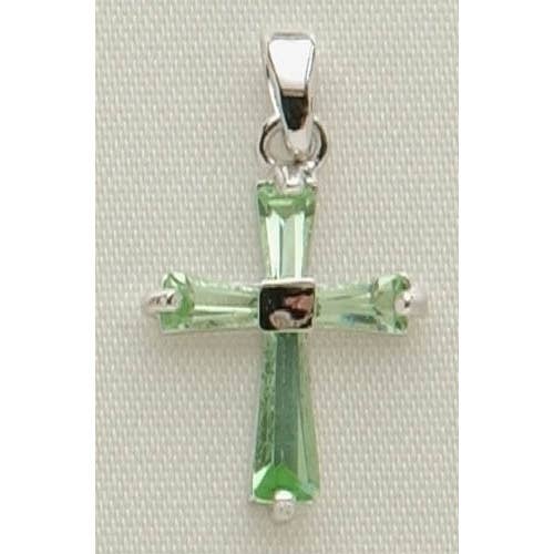 August Birthstone Cross Necklace for wholesale by Roman