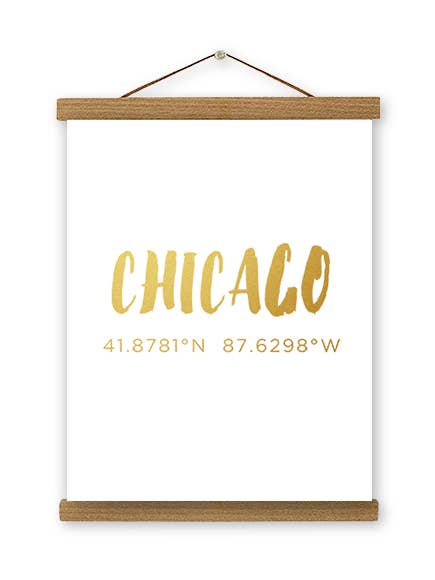 Chicago Coördinaten Kunstdruk voor wholesale door IMPAPER
