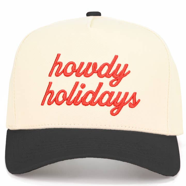 Hana - Wholesale Trucker Hat - Women's - C.C HOWDY HOLIDAYS Letter Embroidered Trucker Cap