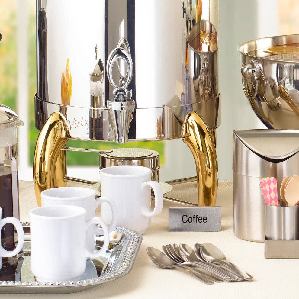 EcoQuality - Vente Tasse à café - MMU-8 et MMU-8W Mugs Bulbeux en Mélamine 8oz Tan et Blanc1