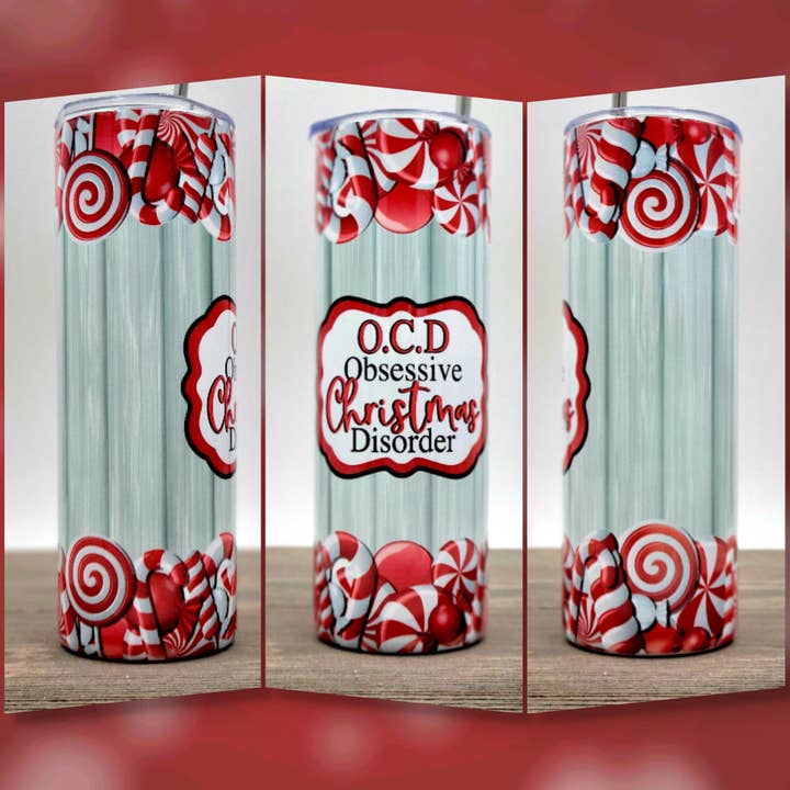 LGH Designs – copos e garrafas térmicas por atacado – TOC Obsessive Christmas Disorder Tumbler | Copo de Natal | Presentes de Natal com menos de 25 anos | Presente de Natal | Presentes para ela | Copo de 20 oz