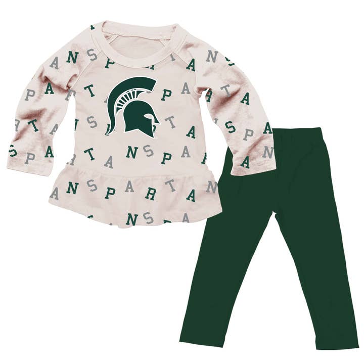 Michigan State Spartans Infant Allover Team Set for wholesale by Wes and Willy