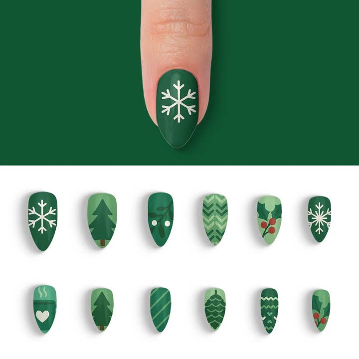 FYNE BODY - Wholesale Press-On/Fake Nails - Evergreen Dazzle Enchantment Press-On Nails1