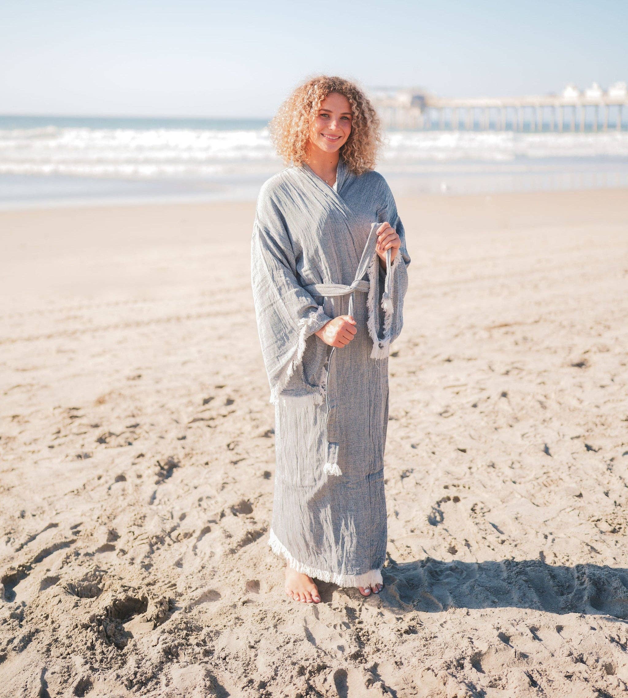 Basic Layers – Engroshandel Morgenkåbe - Dame – MUSLIN BOMULD KIMONO BADEKÅBE6