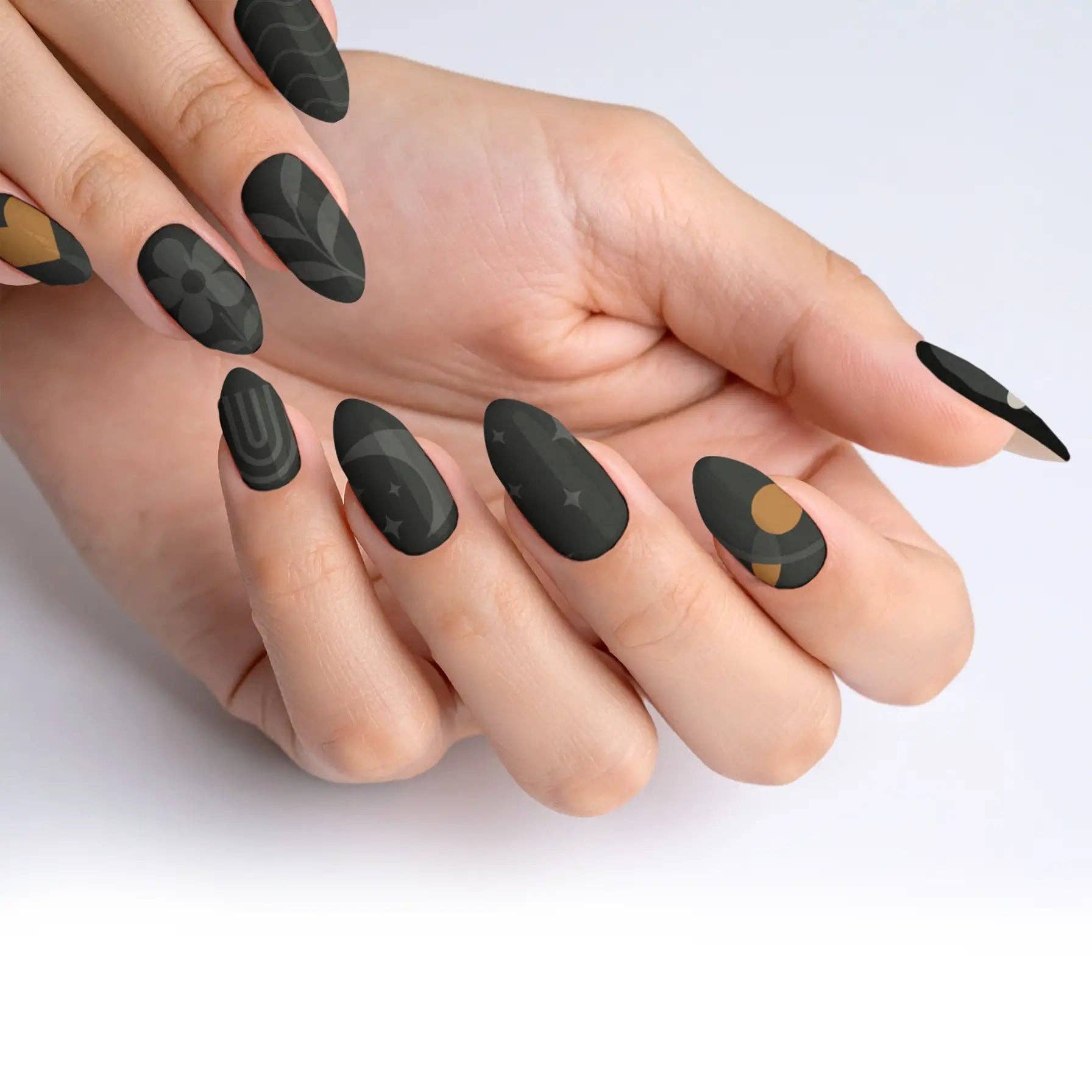 FYNE BODY - Wholesale Press-on/fake nails - Midnight Sunbeam Black Summer Press-On Nails0