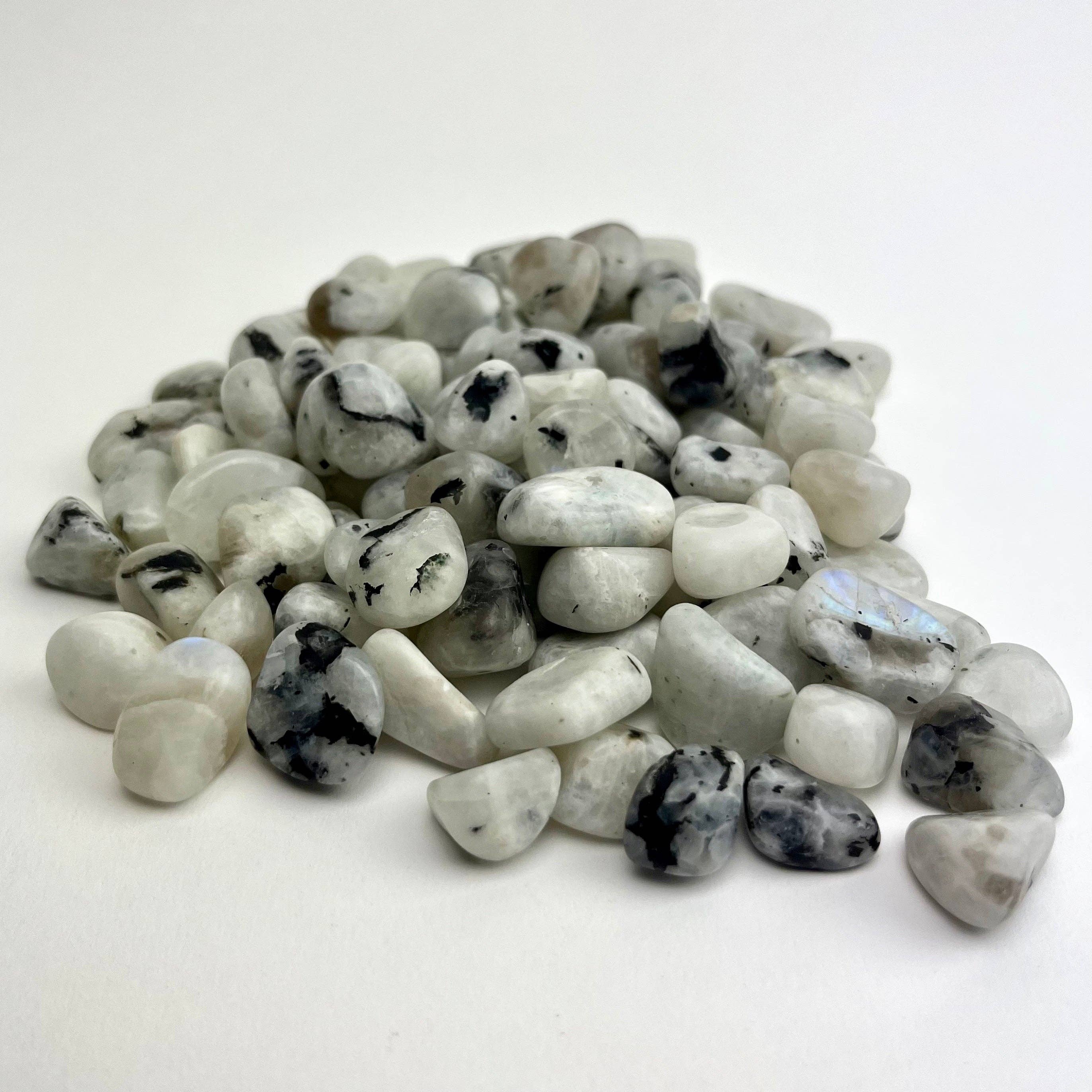 Pelham Grayson Rose - Wholesale Spiritual Stone/Crystal - Rainbow Moonstone | Tumbled | 15-25mm | India2