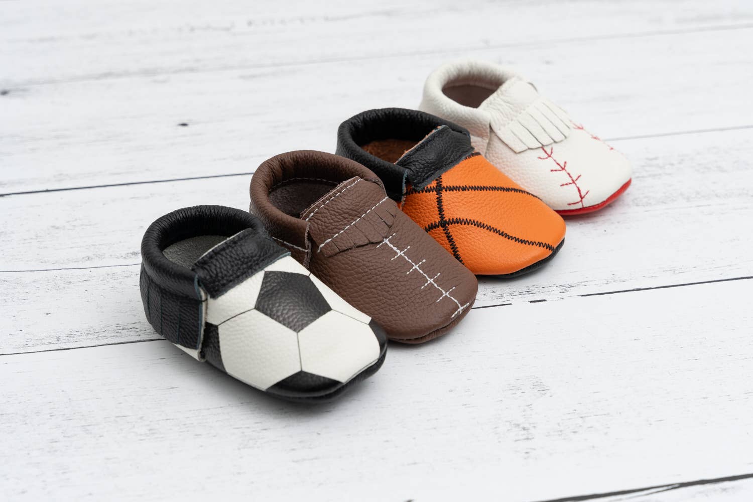 BirdRock Baby - Wholesale Moccasins - Kids - Baby Moccasins - Leather Baby Shoes (Home Run Baseball)4