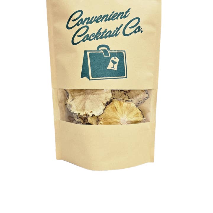 Convenient Cocktail Co. - Vendita all'ingrosso Kit per bevande fai da te - Guarnizioni per cocktail a forma di luna piena di ananas disidratato - 16 pezzi