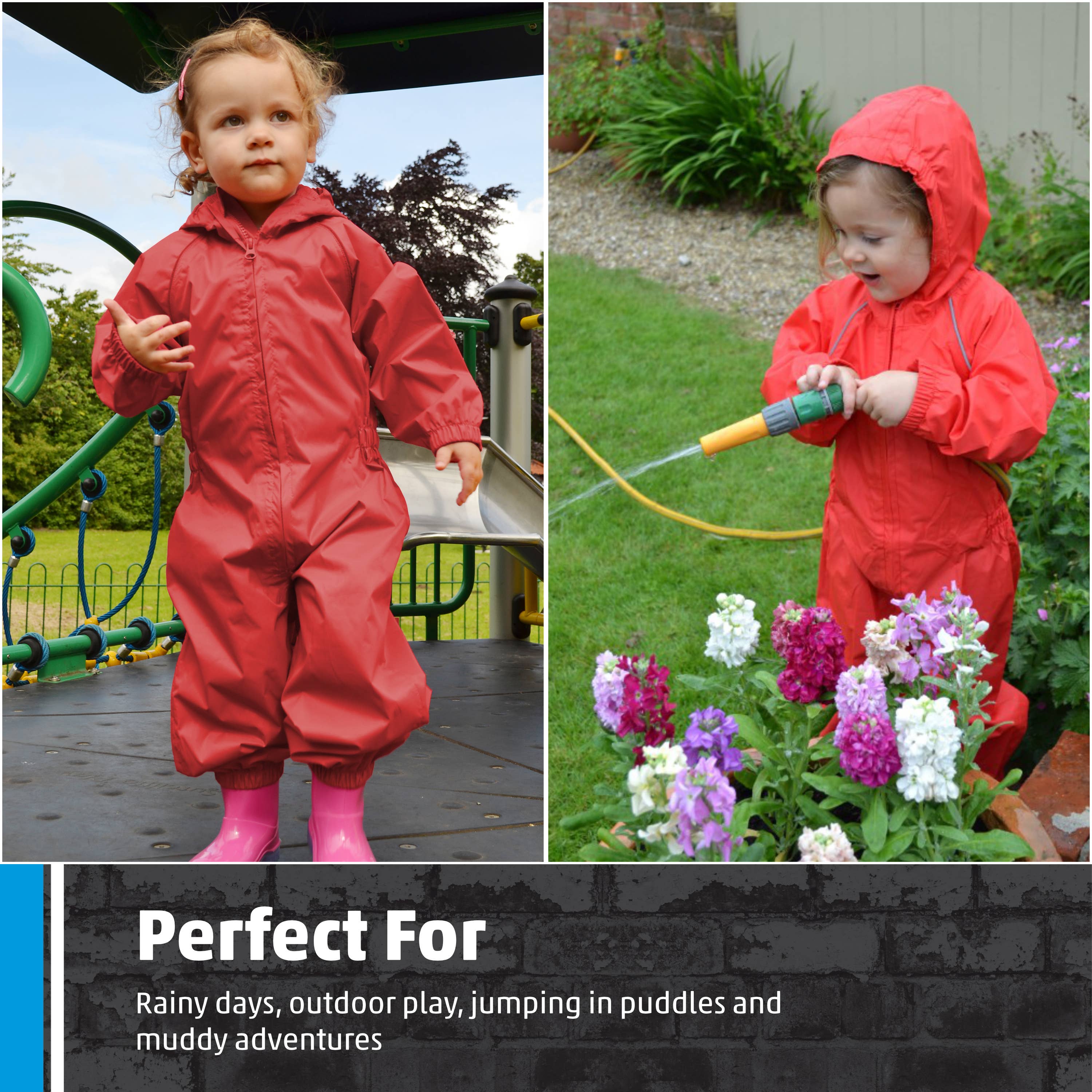 TuffStuff Workwear - Wholesale Raincoat - Kids - Fort Splashaway Coverall, Kids Waterproof Suit, Taped Seams8