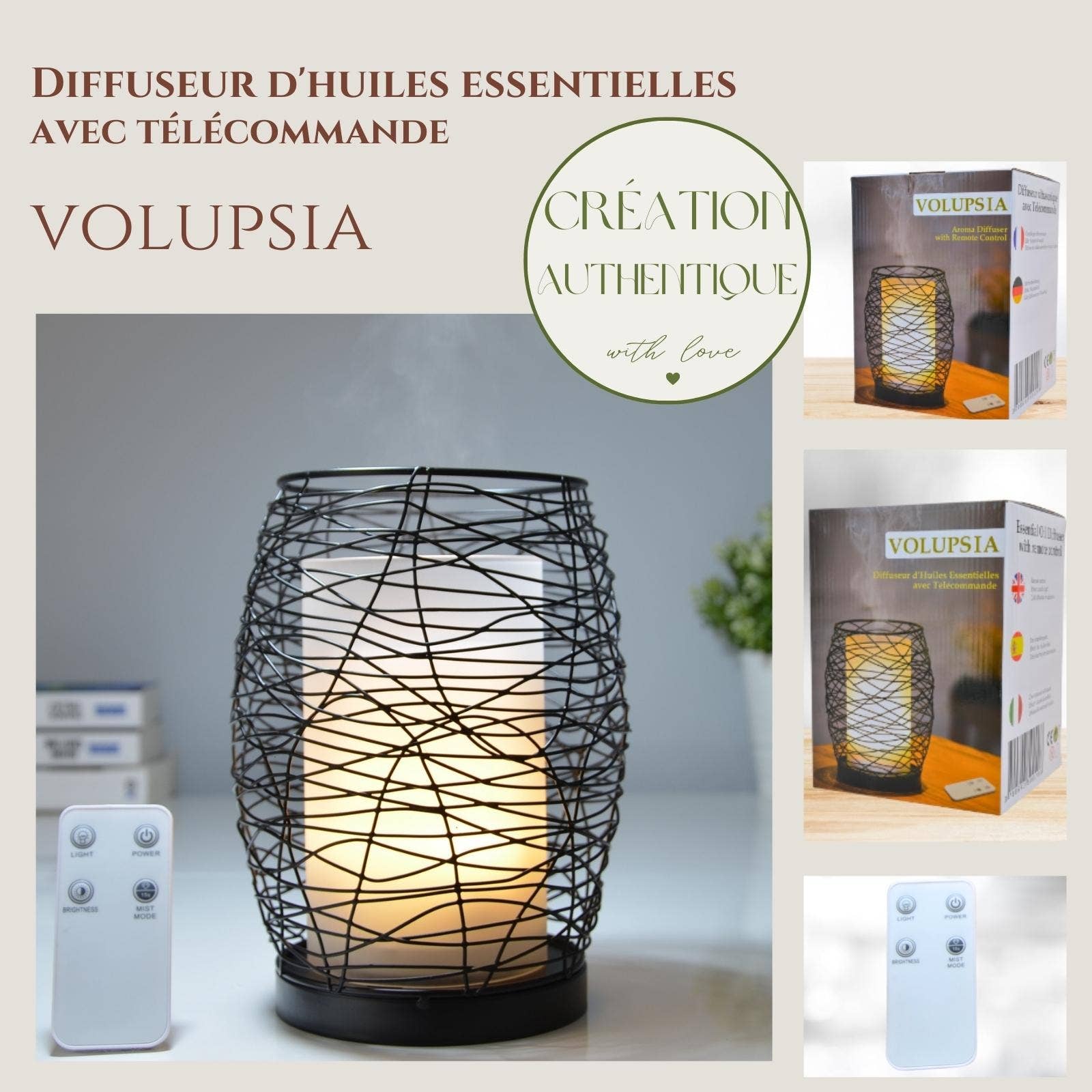 Zen'Arôme - Wholesale Electronic Diffuser - Volupsia Glass and Metal Aroma Diffuser + Remote Control3