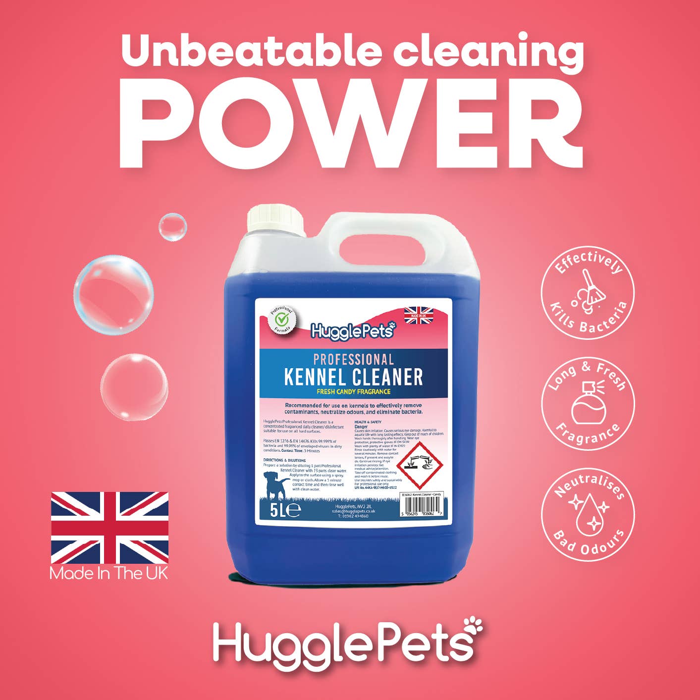 HugglePets – wholesale Pet cleaning supplies – HugglePets Professional Kennel Cleaner Candy 5L - UK ONLY2