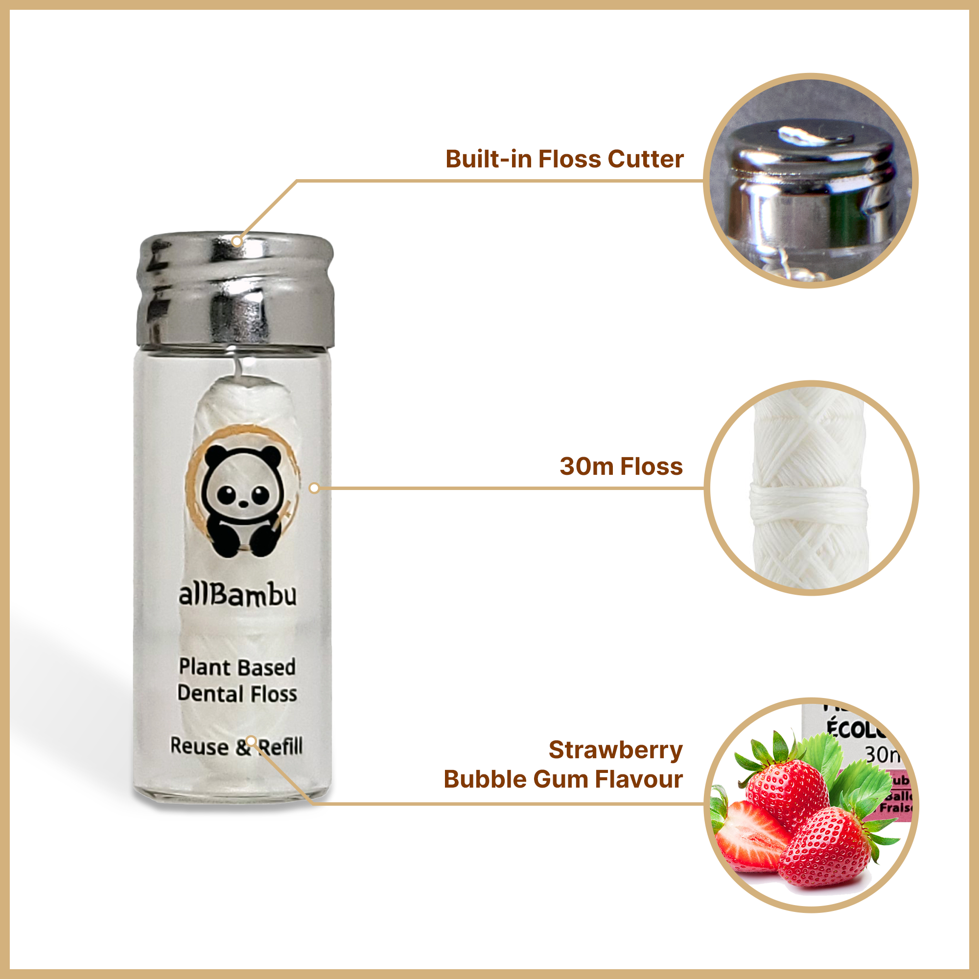 allBambu Inc - Wholesale Floss - Eco Dental Floss - Starwberry Bubblegum1