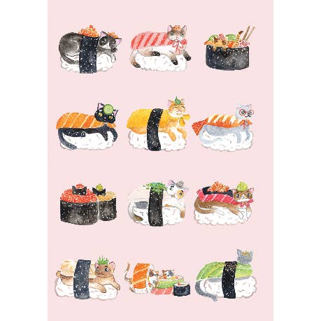 Sushi Cats Jess Chen for wholesale by Retrospect Greeting Cards