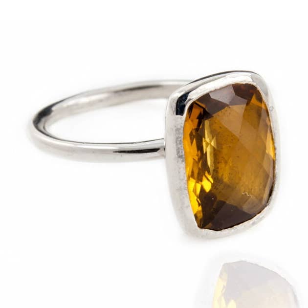 Desert Sunrise Quartz Ring in Sterling Silver for wholesale by The Jewellery Store London