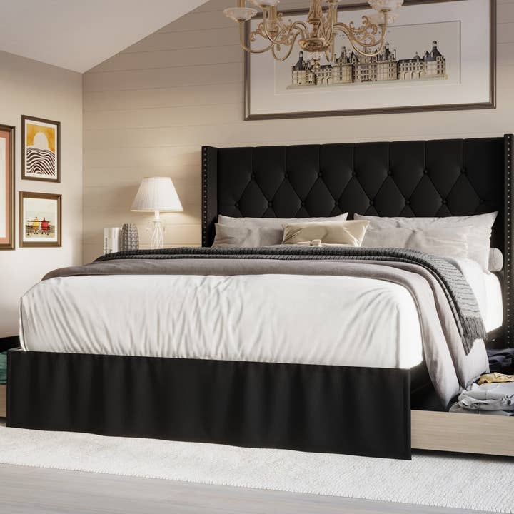 Home Design - Wholesale Bed - Home Design Andrea Upholstered Storage Panel Bed Frame6