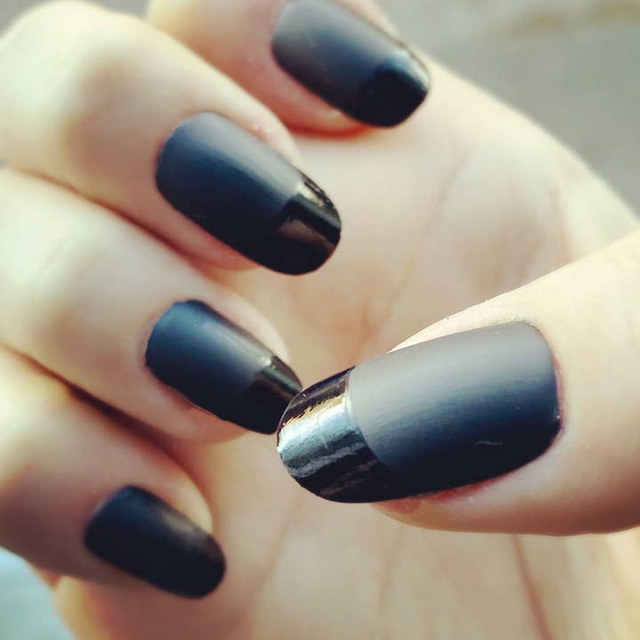 Shadow Self Matte Black Goth Punk Emo Witch Press-on Nails for wholesale by Space Witch Nails
