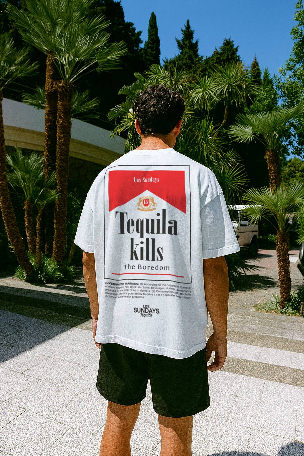 Los Sundays Tequila – Großhandel T-Shirt mit Siebdruck – Unisex – Die Kills Zwei - Blanc White4