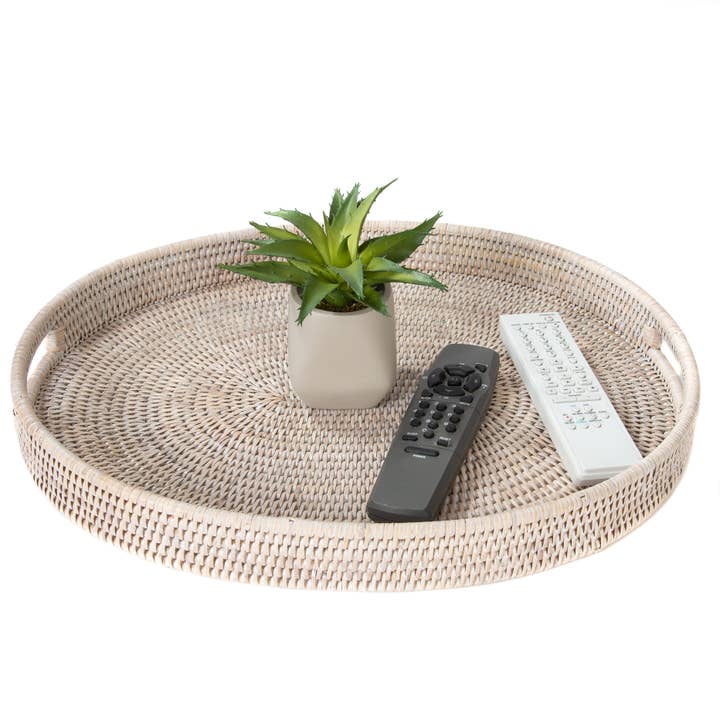 Tabuleiro Oval de Rattan com Pegas Recortadas por atacado de Artifacts Trading Company