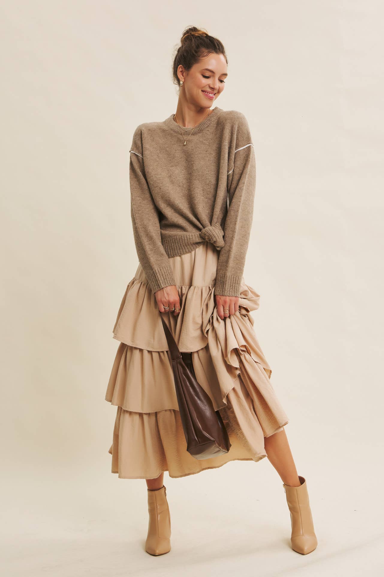 in february - Wholesale Skirt - Women's - AIRY YEAR-ROUND TIERED RUFFLE MAXI SKIRT WITH POCKETS29