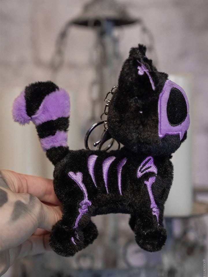 Porta-chaves de Peluche Ultra Violeta Skelekitty por atacado de vampirefreaks