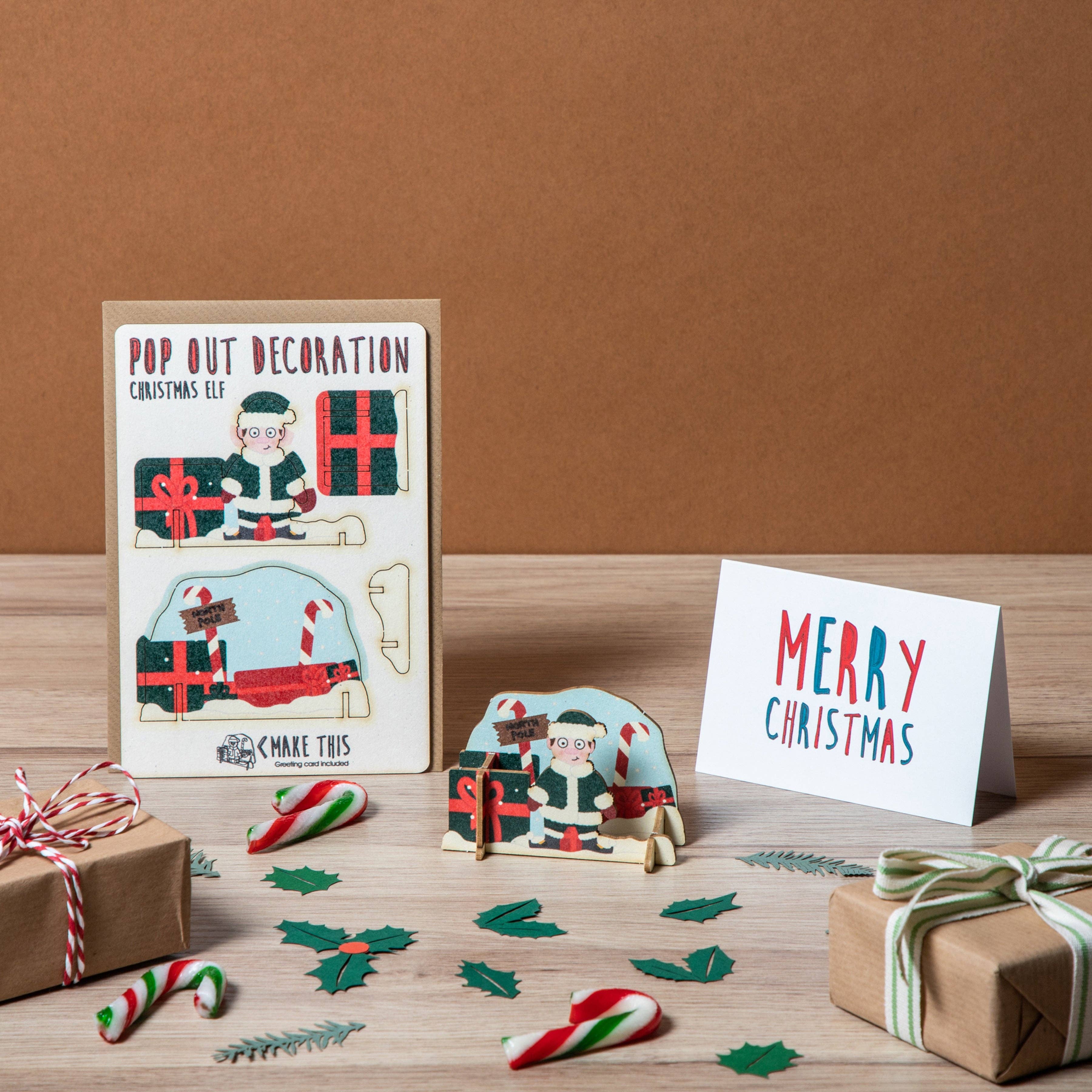 The Pop Out Card Company – wholesale Christmas card – Pop Out Elf Christmas Card1