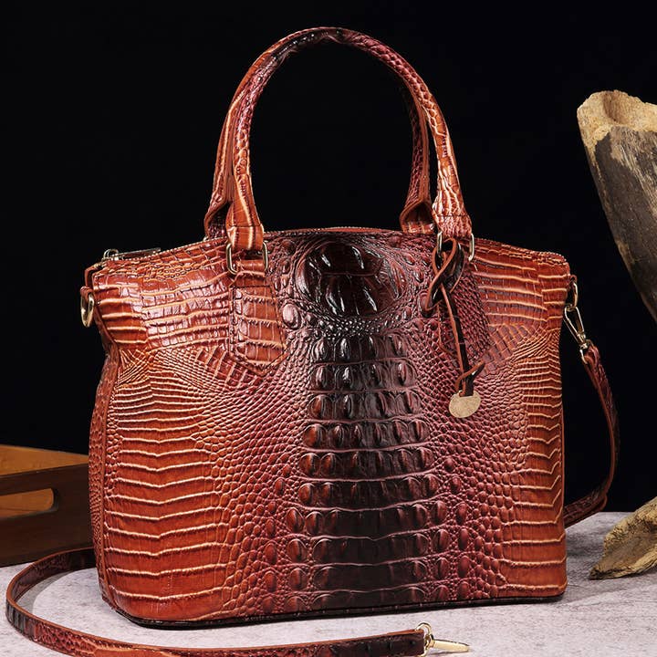 ACCITY - Wholesale Top Handle Bag - Women's - CLASSY CROCODILE PATTERN TOP HANDLE BAG_CWAB05722