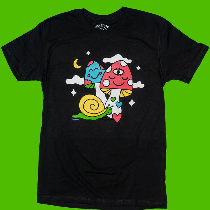 T-Shirt - Cosmic Mushrooms for wholesale by Wokeface