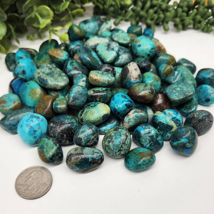 Meraki Gemstones - Vendita all'ingrosso Pietra/cristallo spirituale - Gemme semipreziose levigate di crisocolla (20-28 mm)1