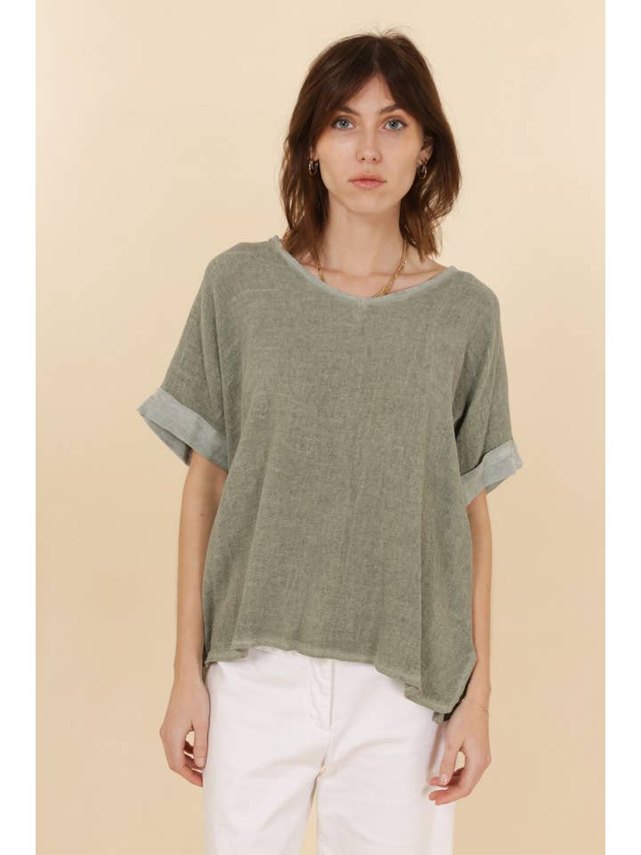 LINEN & COTTON HOUSE - Wholesale Blouse - Women's - COTTON LINEN SHIRT. 367