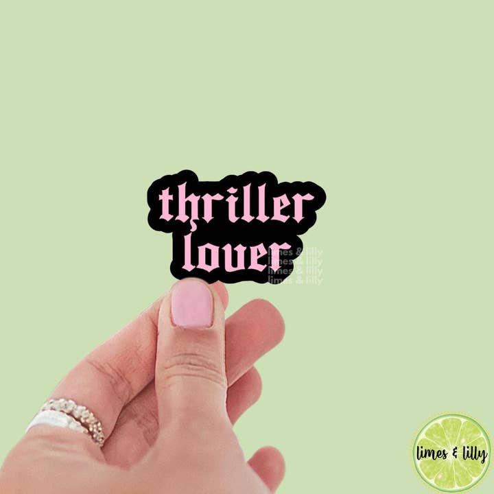 Thriller Lover Pink and Black Vinyl Sticker | Bookish Stickers | Kindle Sticker | Mood Reader | Girly | Gift for Book Lover for wholesale by Limes & Lilly