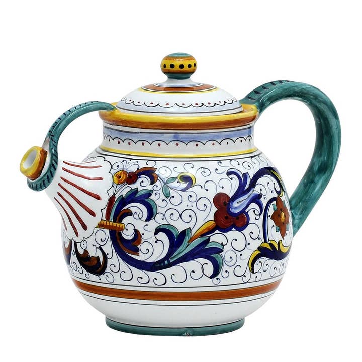 RICCO DERUTA DELUXE: Teapot (4.5 Cups - 36 Fl Oz - 1 Liter) for wholesale by Artistica - Deruta of Italy