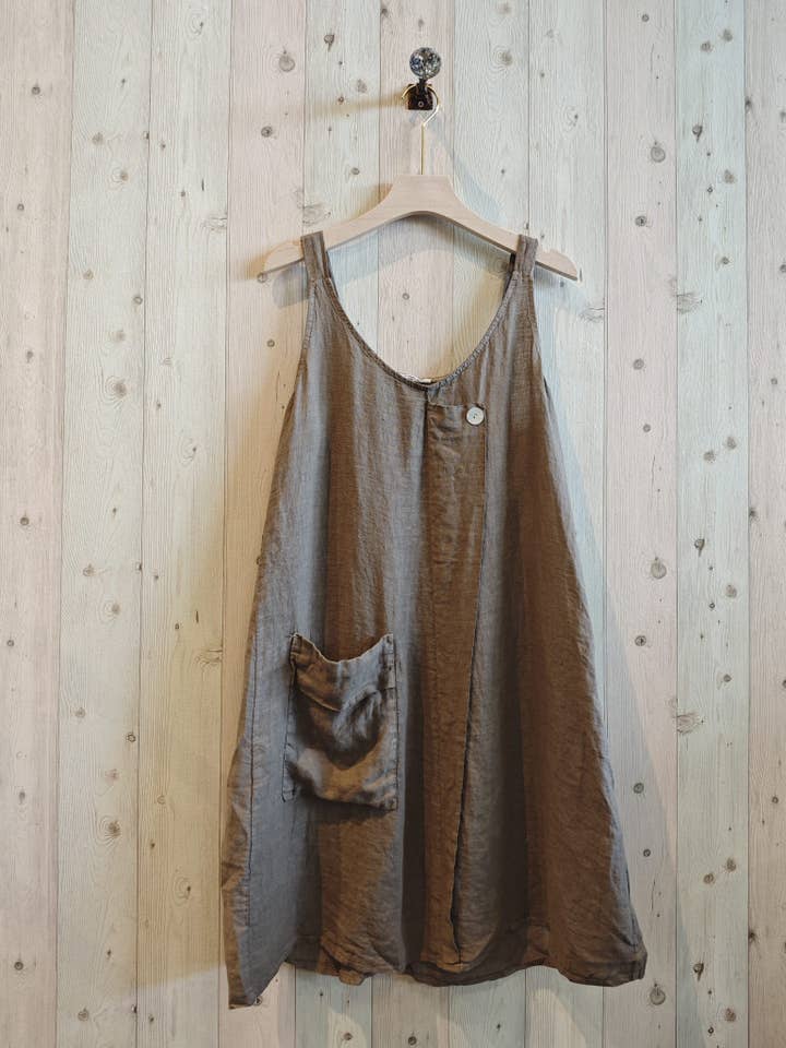 Linen & More – Großhandel Kleid – Damen – Kleid mit 100 % Leinen-Tasche11