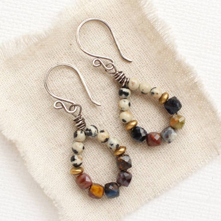 Marana Stone Hoop Earrings for wholesale by Sarah DeAngelo